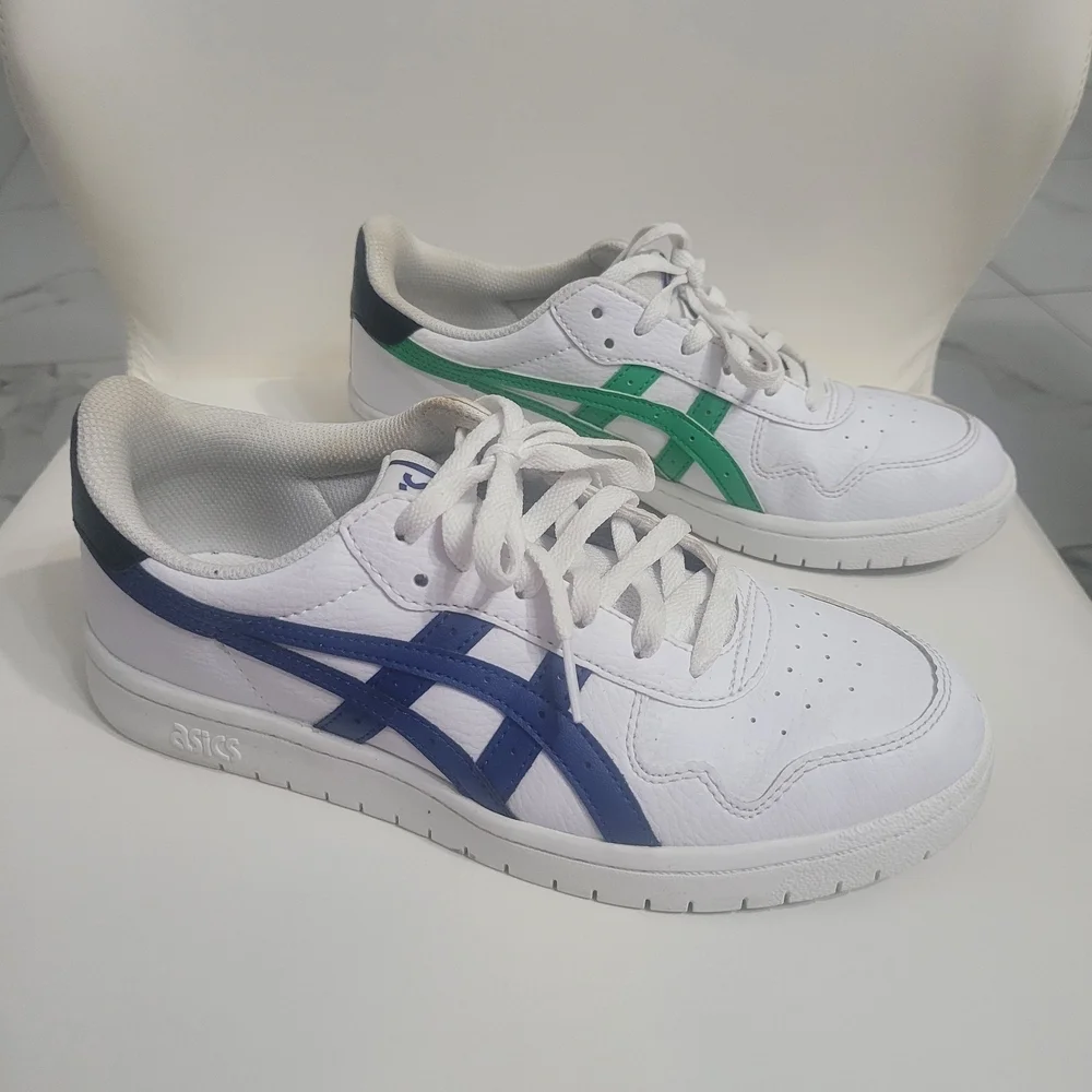 Asics Japan S White Sneakers with Blue and Green Accents Unisex  EUR39.5/ US6.5